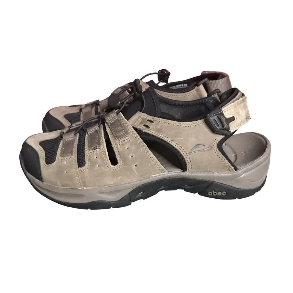 Abeo Men's Size 8 Tan and Black Sandals